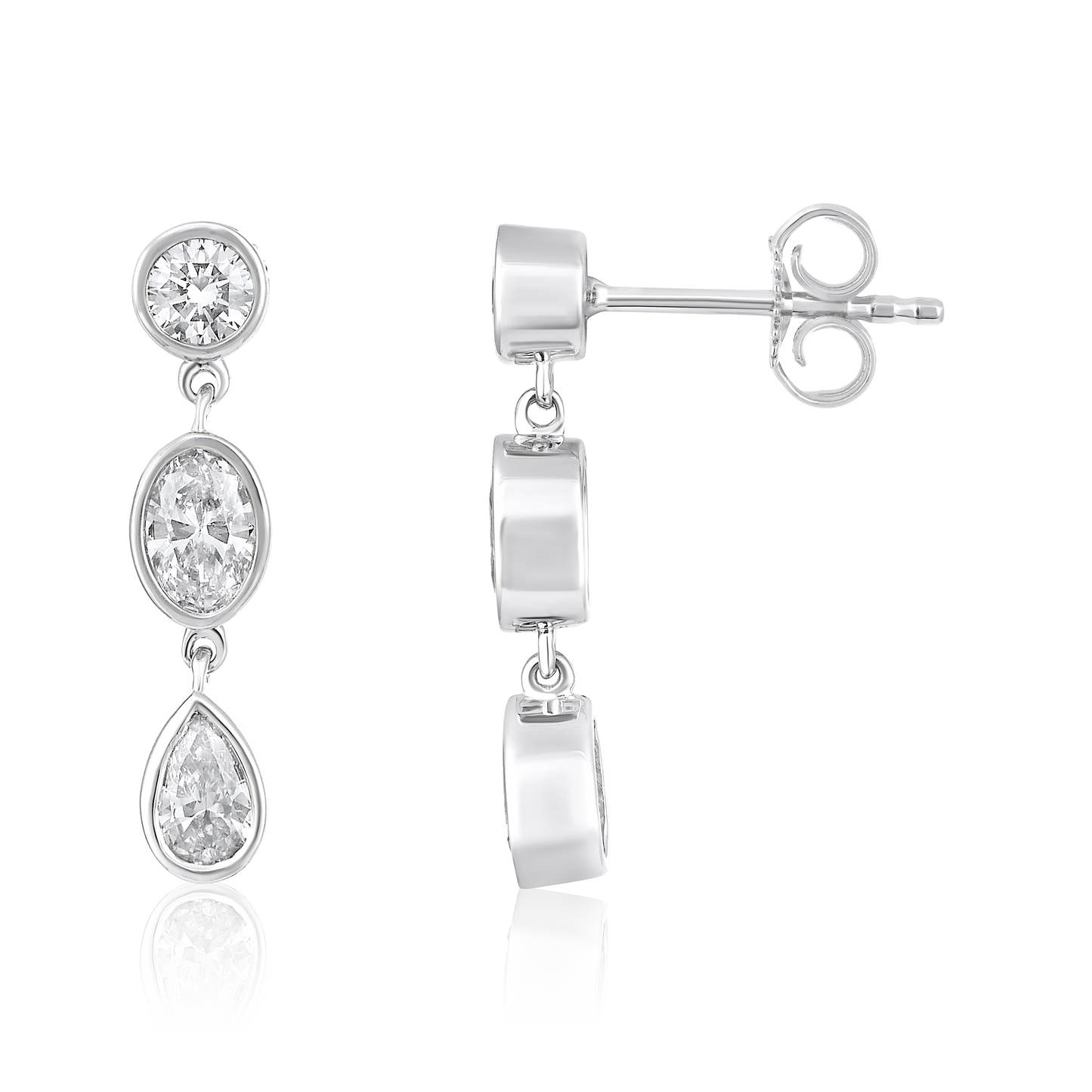 Bezel Drop Earrings