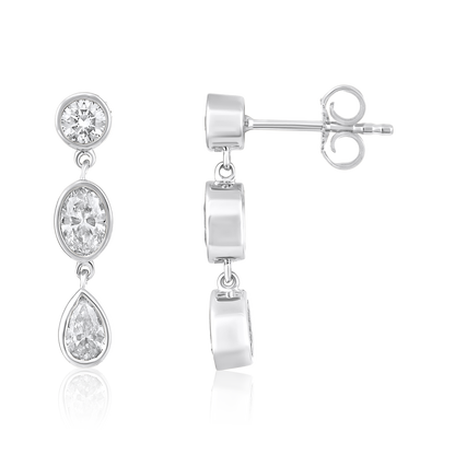 Bezel Drop Earrings