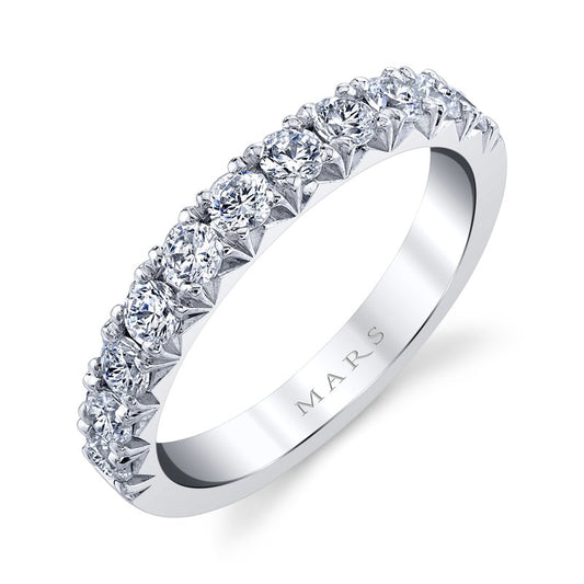 14k White Gold 0.75 CRT Fishtail Pave Ladies Band