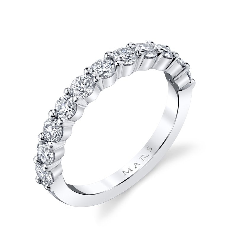 14k White Gold 1.5 CRT Shared Four Prong Ladies' Band