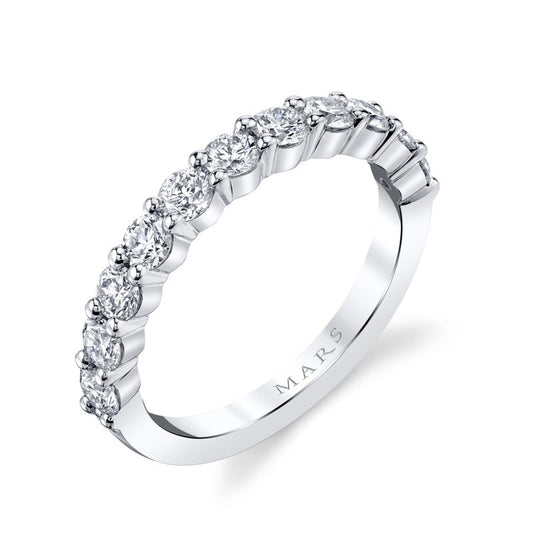14k White Gold 1.5 CRT Shared Four Prong Ladies' Band
