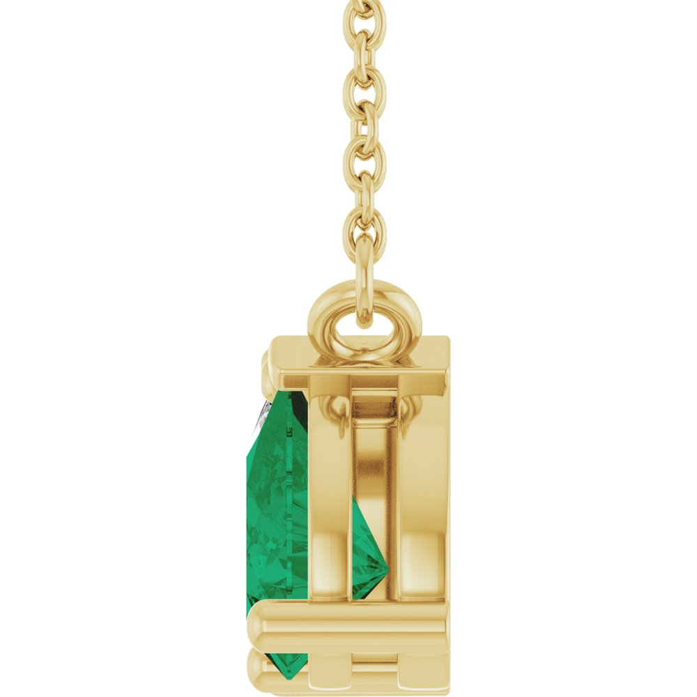 Toi et moi Diamond and Emerald Pendant