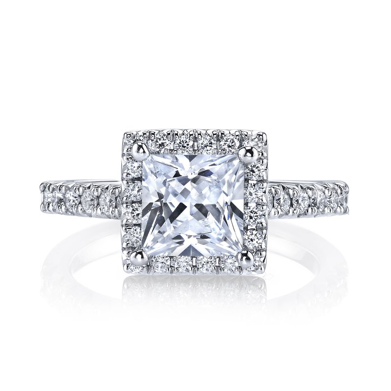 Princess Cut Halo Diamond Ring
