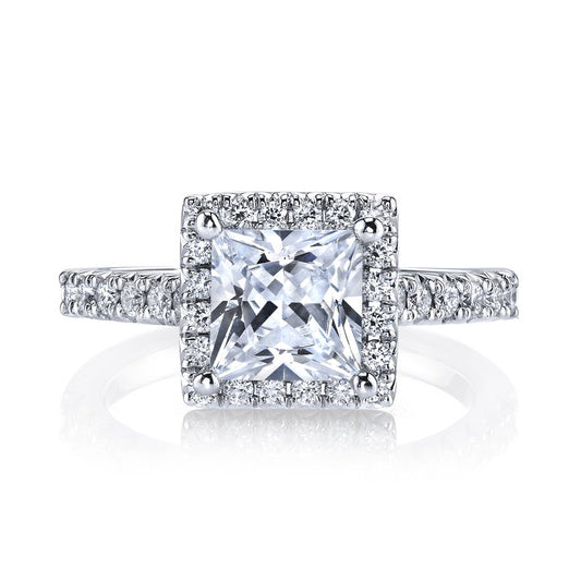 Princess Cut Halo Diamond Ring