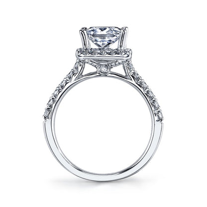 Princess Cut Halo Diamond Ring