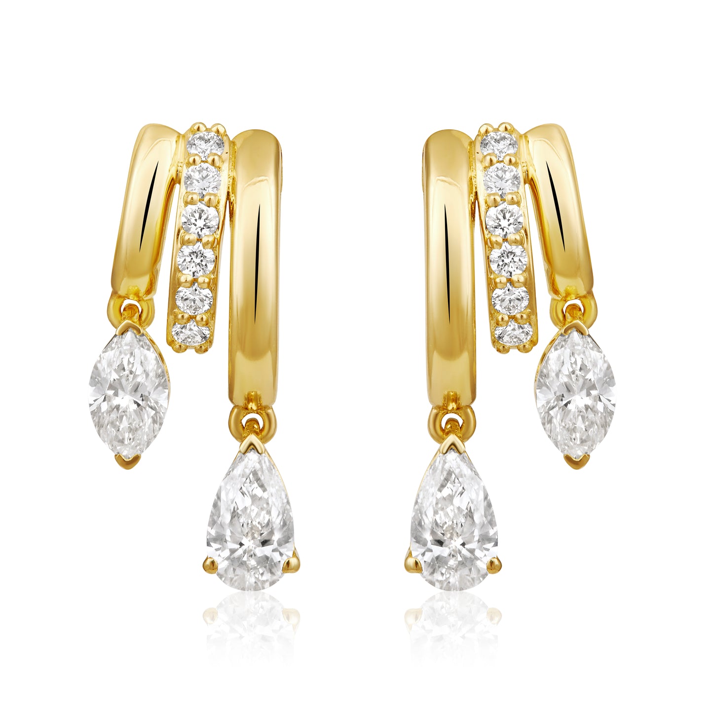Swirl Diamond Marquise Pear Earring