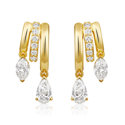 Swirl Diamond Marquise Pear Earring