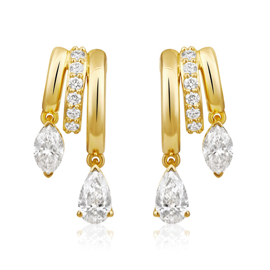 Swirl Diamond Marquise Pear Earring