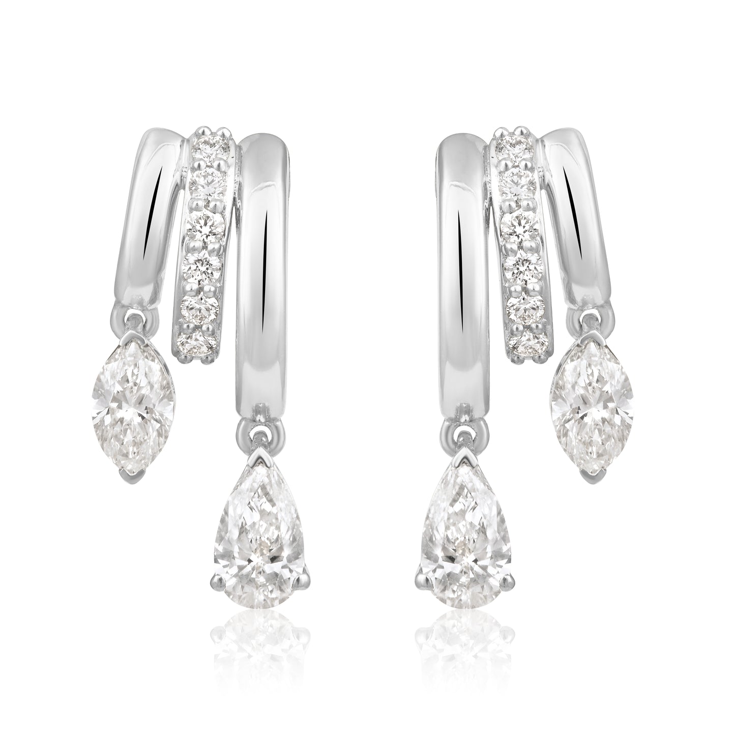 Swirl Diamond Marquise Pear Earring