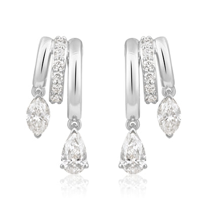 Swirl Diamond Marquise Pear Earring
