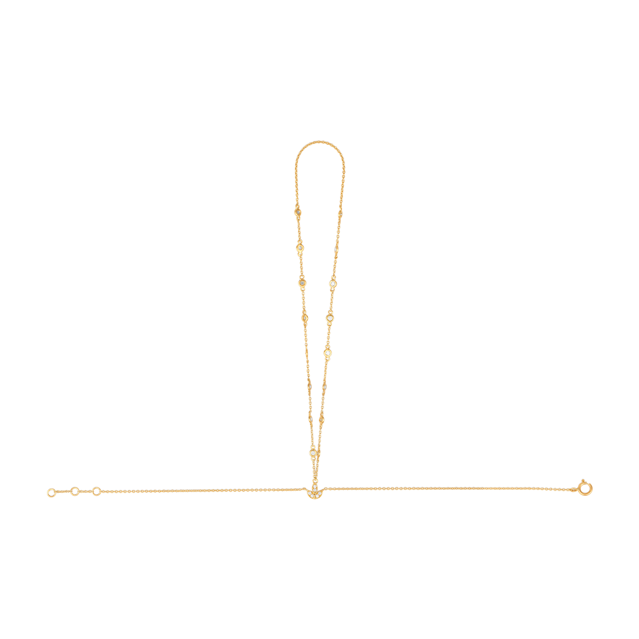 Diamond Station Lotus Hand Chain