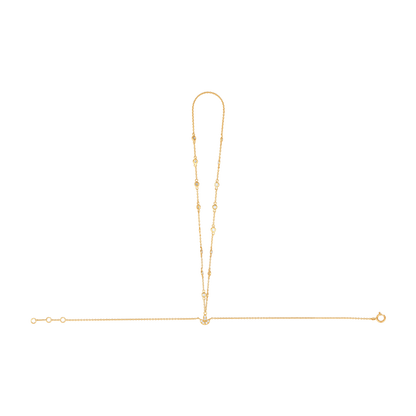 Diamond Station Lotus Hand Chain