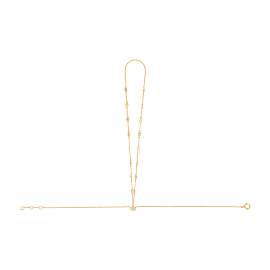 Diamond Station Lotus Hand Chain