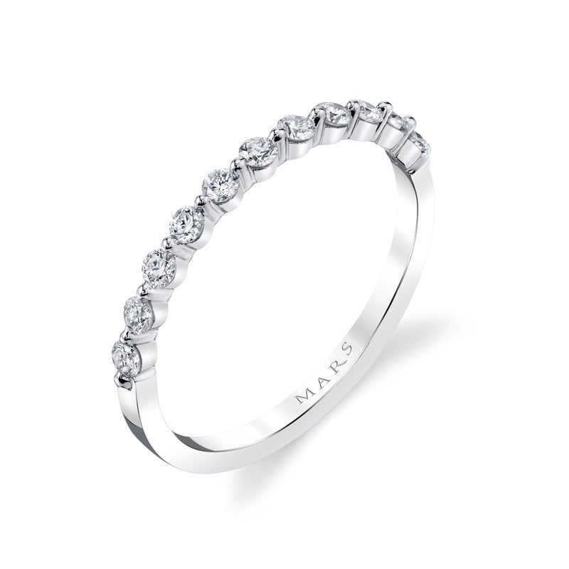 14k White Gold 0.25 CRT Shared Prong Ladies' Band