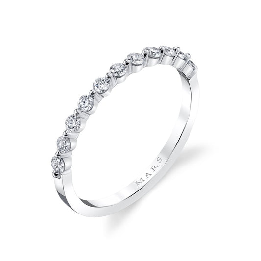 14k White Gold 0.25 CRT Shared Prong Ladies' Band