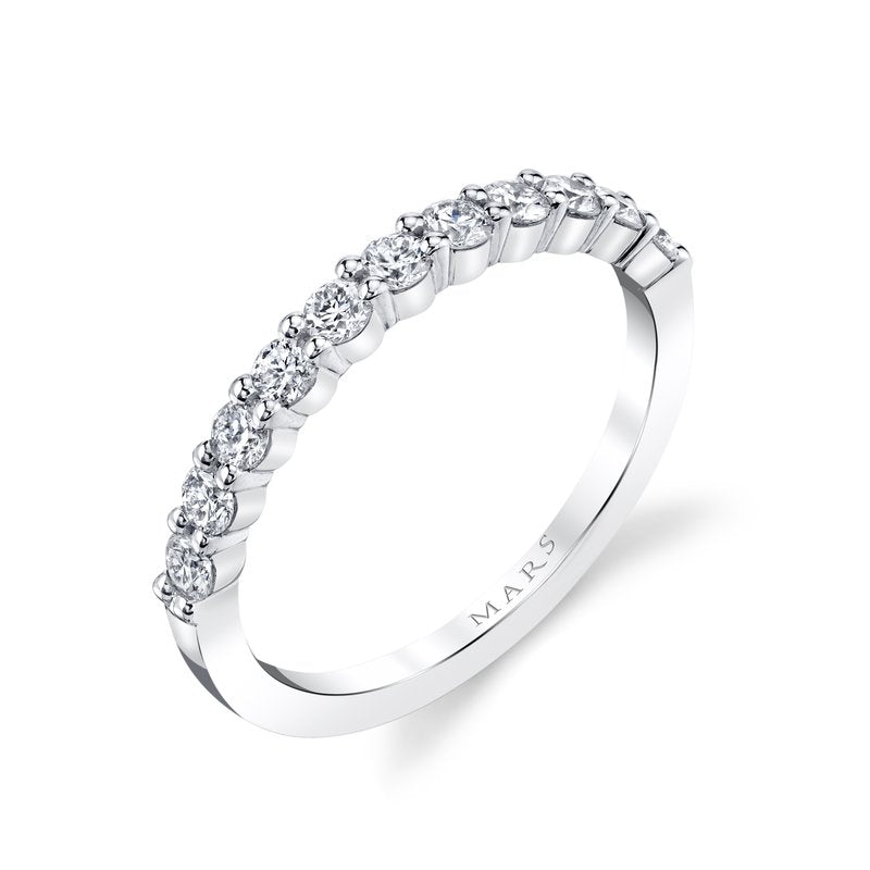 14k White Gold 0.50 CRT Shared Four Prong Ladies' Band