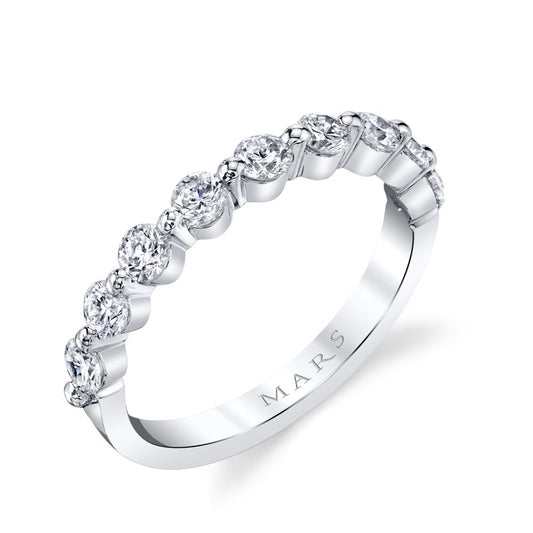 14k White Gold 075 CRT Shared Prong Ladies' Band