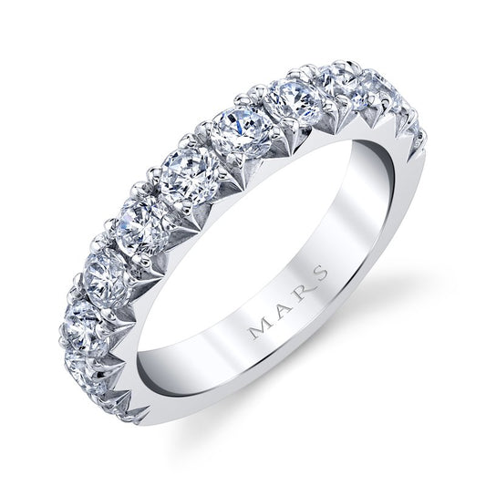 14k White Gold 1.50 CRT Fishtail Pave Ladies Band
