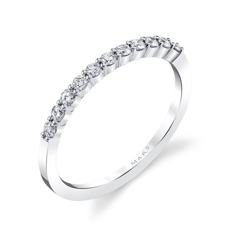 14k White Gold 0.25 CRT Shared Four Prong Ladies' Band