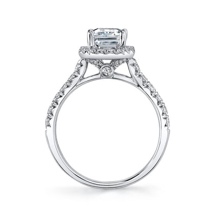 Asscher Halo Diamond Ring