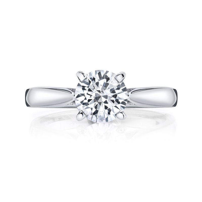 Round Cut Tapered Solitaire Ring