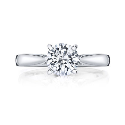 Round Cut Tapered Solitaire Ring