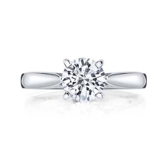 Round Cut Tapered Solitaire Ring