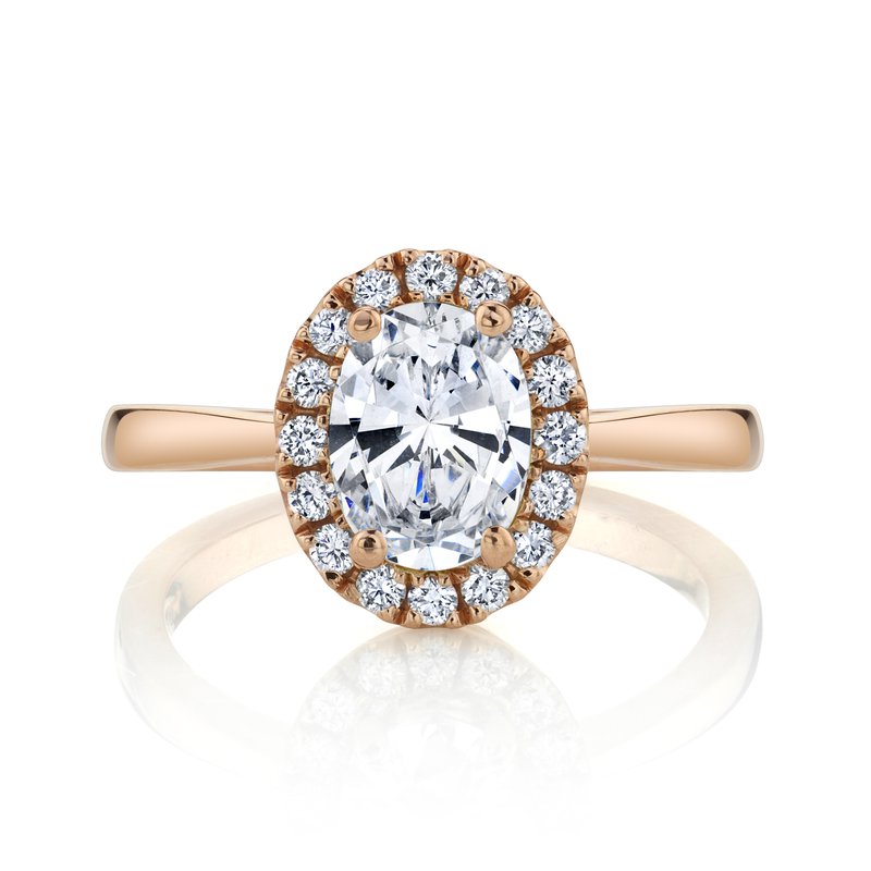 Oval Shape Halo Solitaire