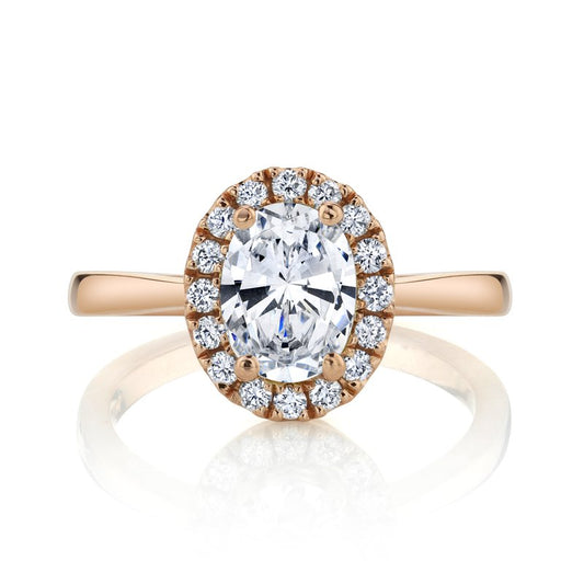 Oval Shape Halo Solitaire