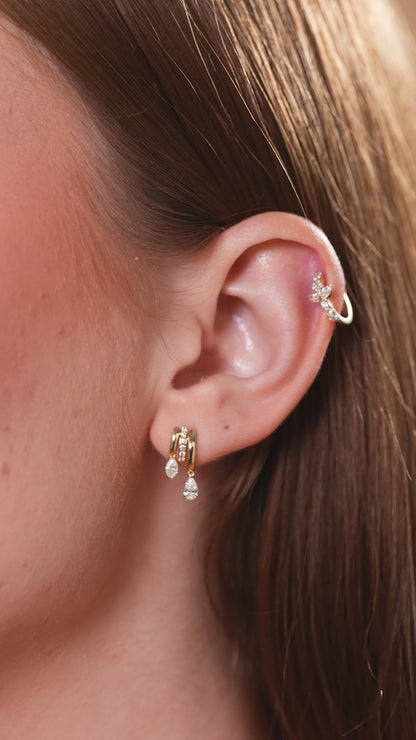Swirl Diamond Marquise Pear Earring