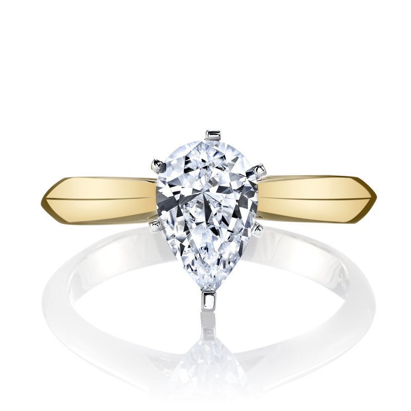 Two Tone Pearshape Solitaire