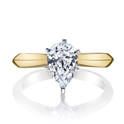 Two Tone Pearshape Solitaire