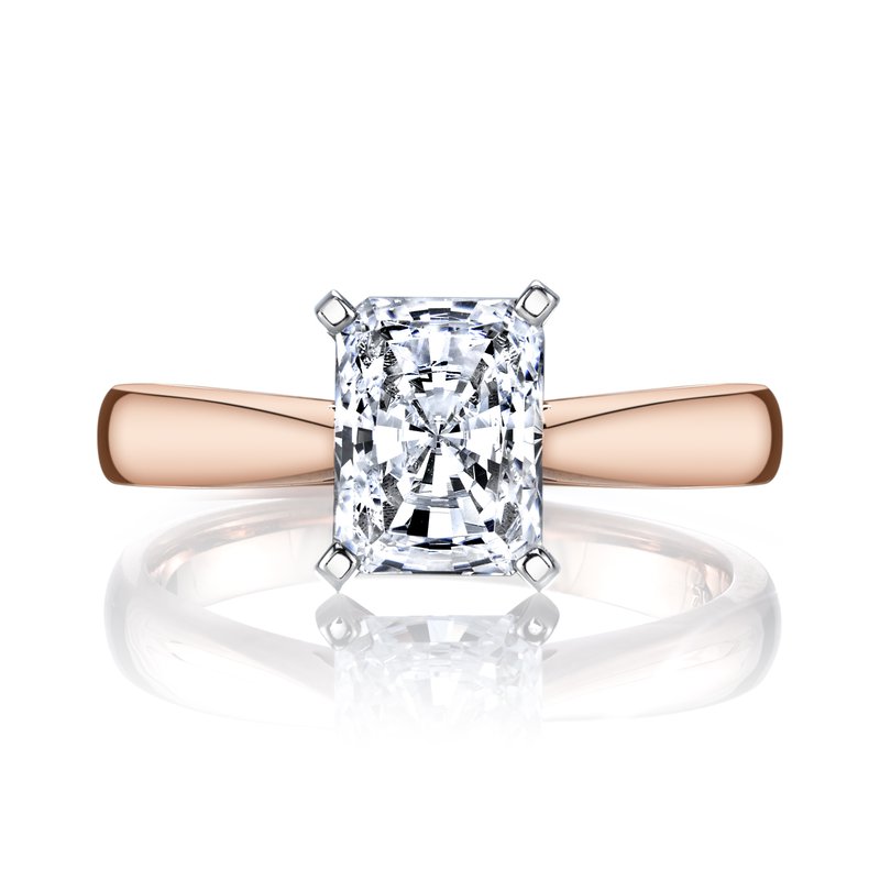 Rose Gold Radiant Cut Solitaire Designer Ring