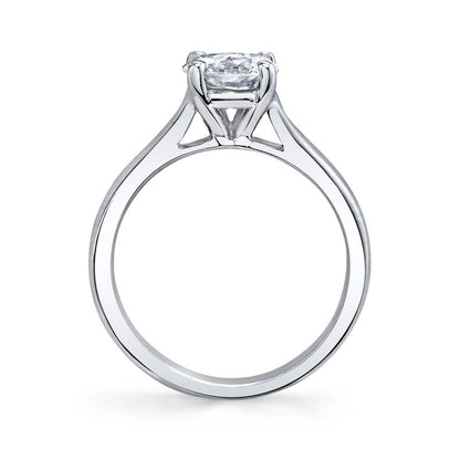 Round Cut Tapered Solitaire Ring