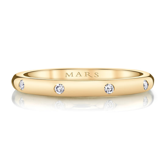 14K Yellow Gold Dainty Bezel Band