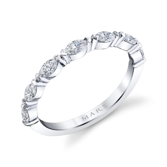 Mars Wedding Band 14K White Gold
