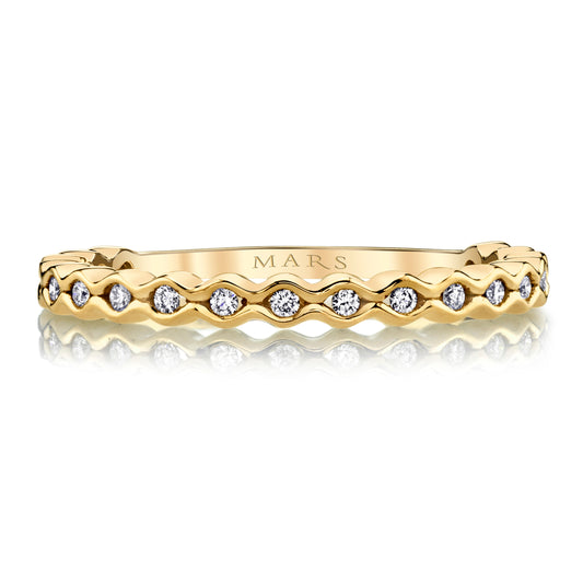 14K Yellow Gold Waves of Light Band
