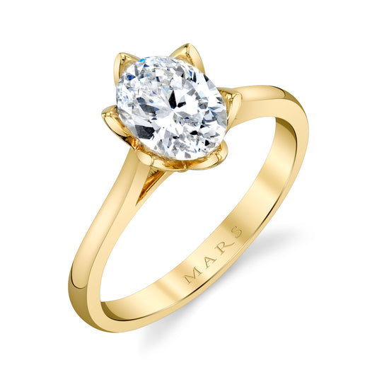 Mars Oval Engagement Ring 14K Yellow Gold