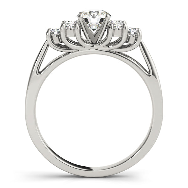 Engagement Ring 14K White Gold Cluster Sides 50055-E