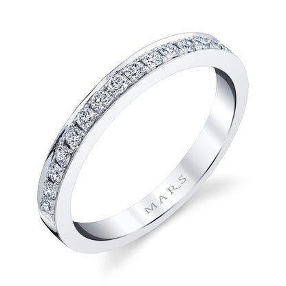 Mars Wedding Band 14K White Gold