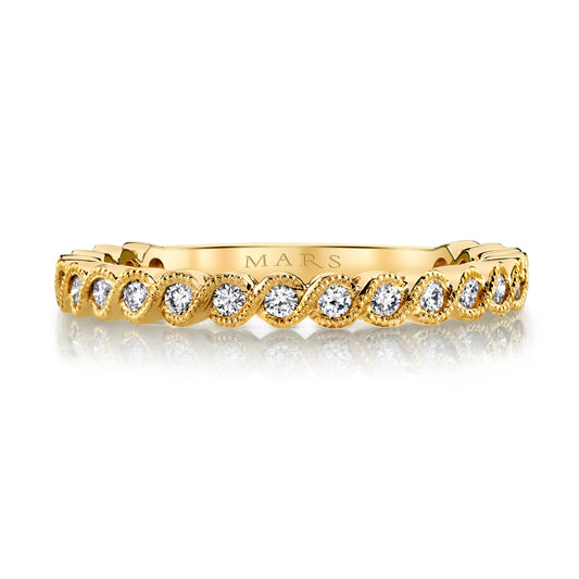 14K Yellow Gold Dainty Twist Band