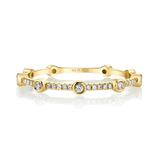 14K Yellow Gold Dainty Station Band