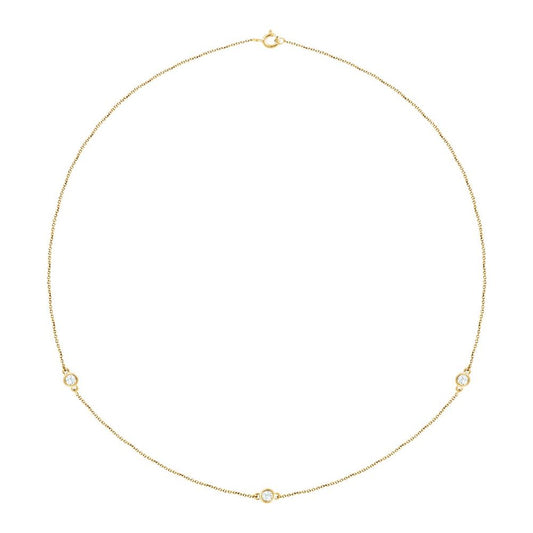 14K Yellow 1/3 CTW Natural Diamond 3-Station 18" Necklace