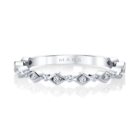 14K White Gold Prism Path Band