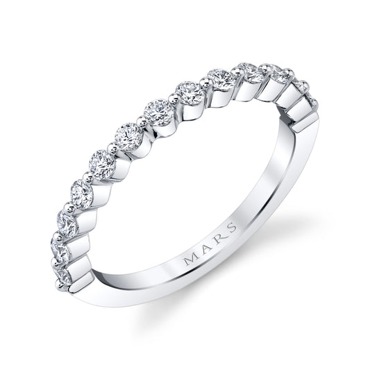 Mars Wedding Band 14K White Gold
