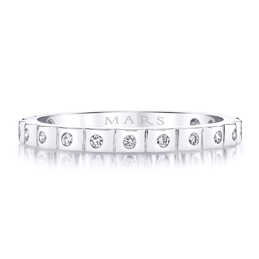 14K White Gold Grid Band