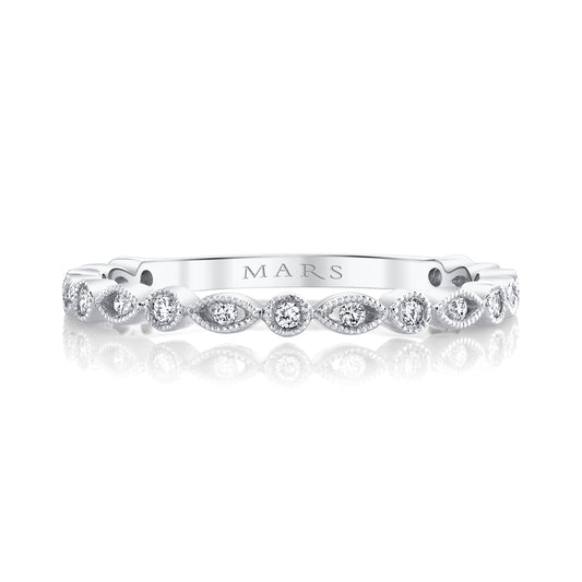 14K White Gold Vintage Bloom Band