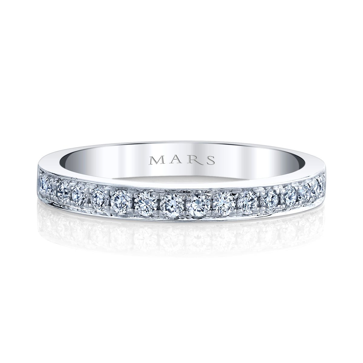 Mars Wedding Band 14K White Gold