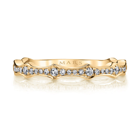 14K Yellow Gold Waves of Light Band
