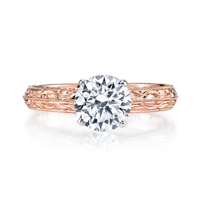 Mars Round Engagement Ring 14K Rose Gold